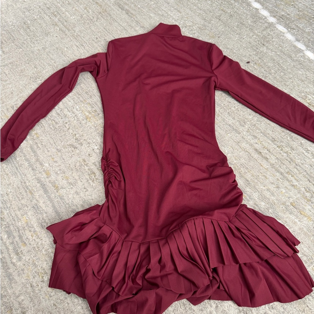 Burgundy Long Sleeve Dress